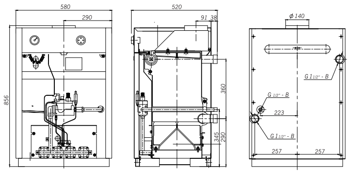Габаритные размеры чугунного котла Лемакс Лидер-35 котел Лемакс Лидер-35